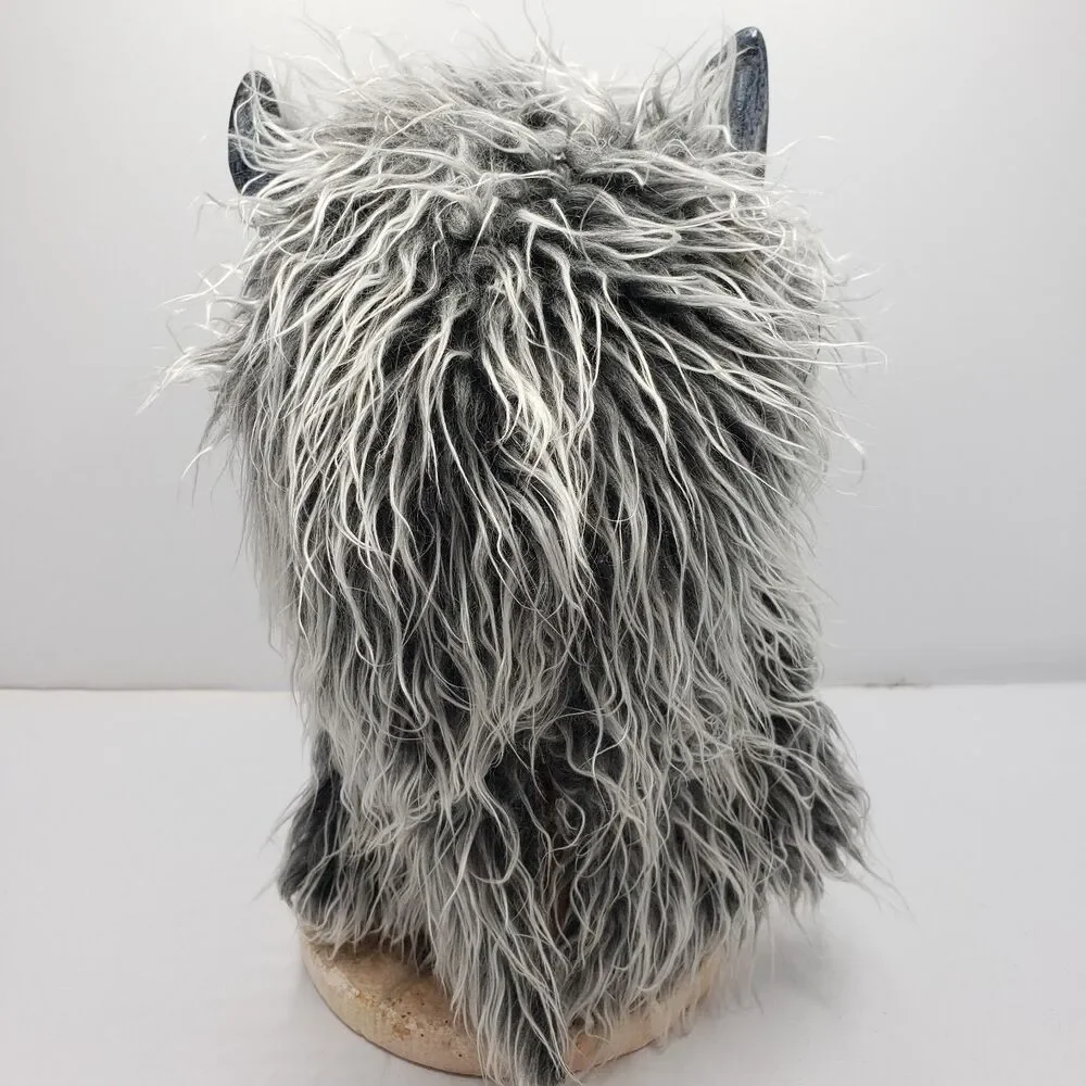Hungry Howler Werewolf Mask Halloween Monster Full Head Faux Fur Fangs Grey OS